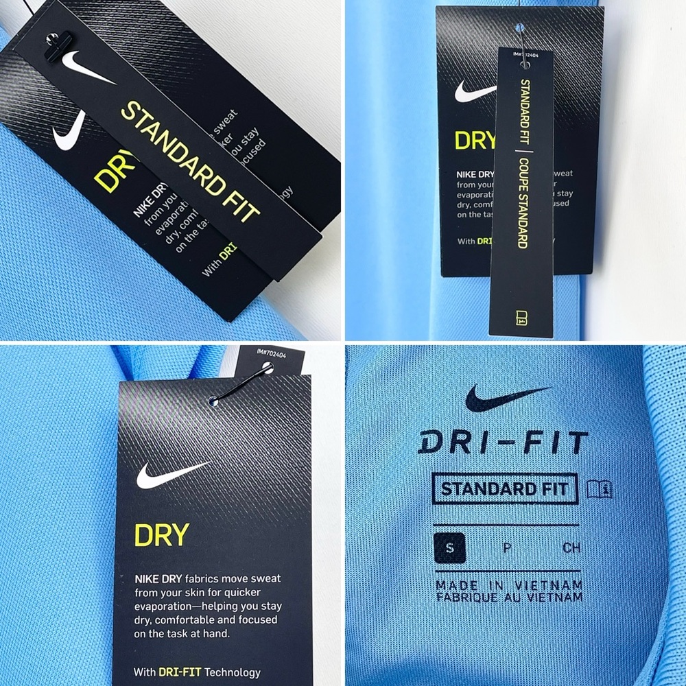 Nike Golf Polo Shirt Ladies  S Dri Fit Technology Logo Blue Standard Fit - Picture 14 of 14